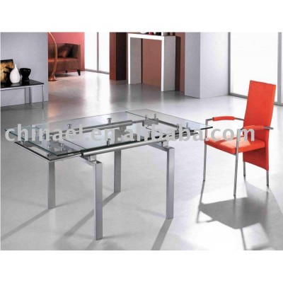 1000/1500*1000*760 cm extendible glass Dining Table